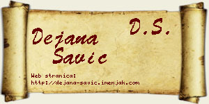 Dejana Savić vizit kartica